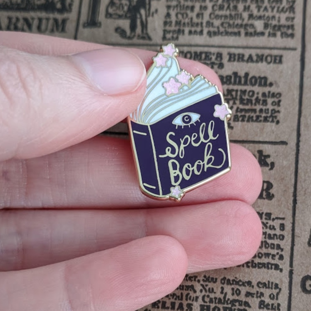 Spell Book Pin brooch